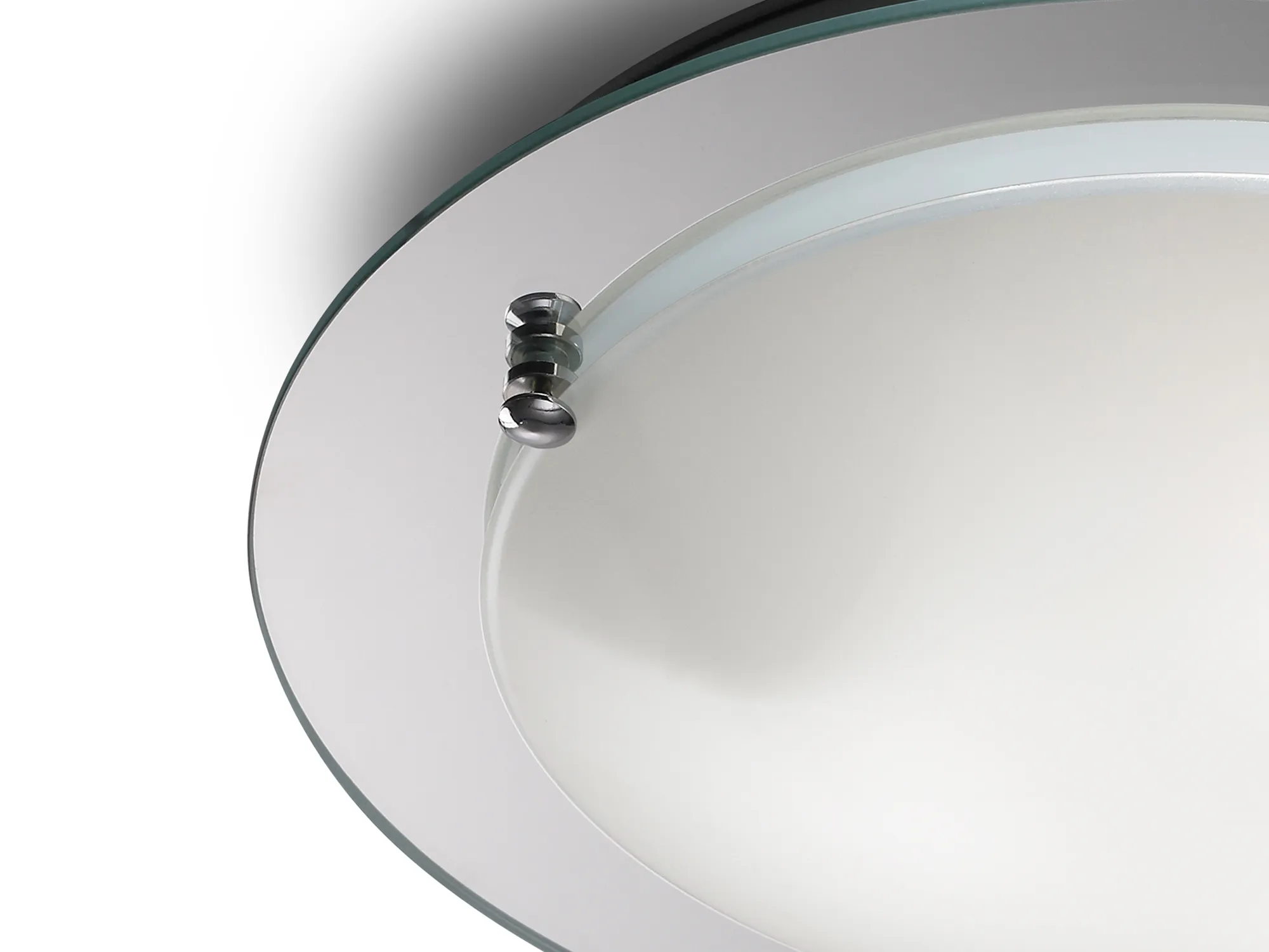 Brooklyn Glass Flush Ceiling 45cm 3 Light Polished Chrome D0053  Deco Brooklyn